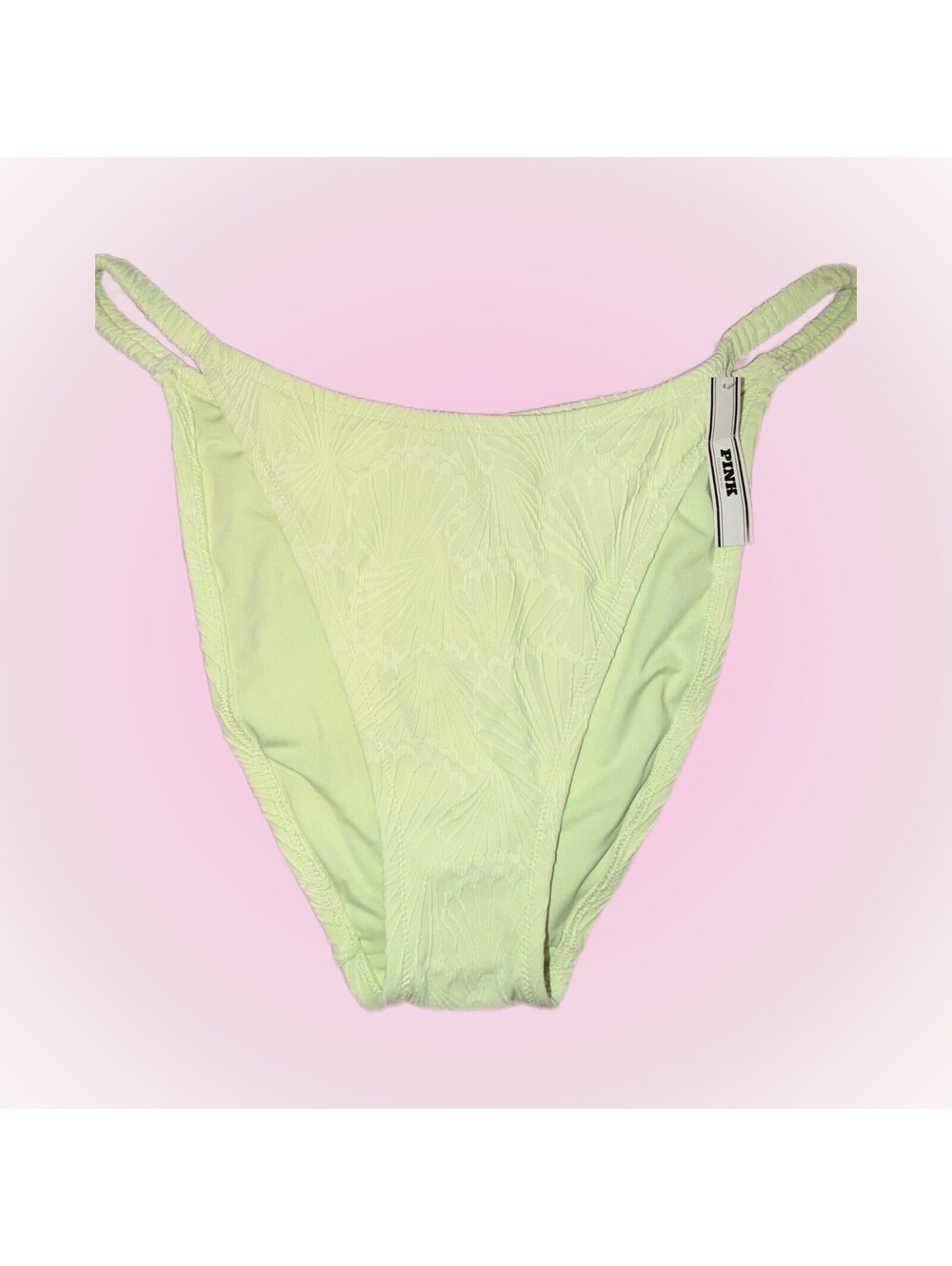 Victoria's Secret Pink New Soft Pastel Green Shell Print Bikini Bottoms | XXL